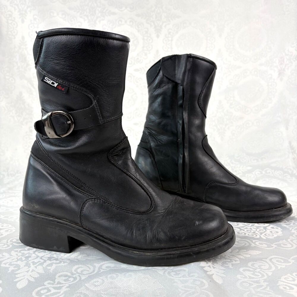 Sidi Lei Boots Black Motorcycle Touring Goretex Waterproof Gorpcore Women 6.5